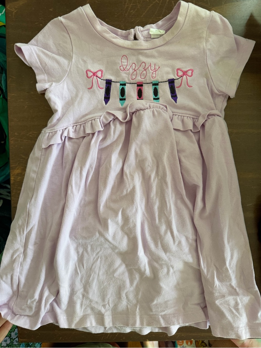 IZZY Lavender Short Sleeve Ruffle Kids Dress
